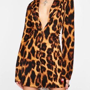 Animal Print Blazer Dress